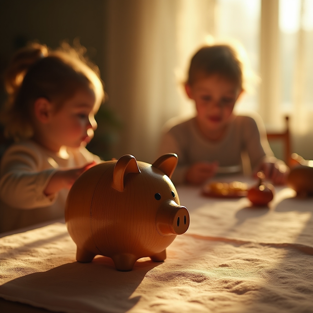 Person reflecting on childhood memory related to money